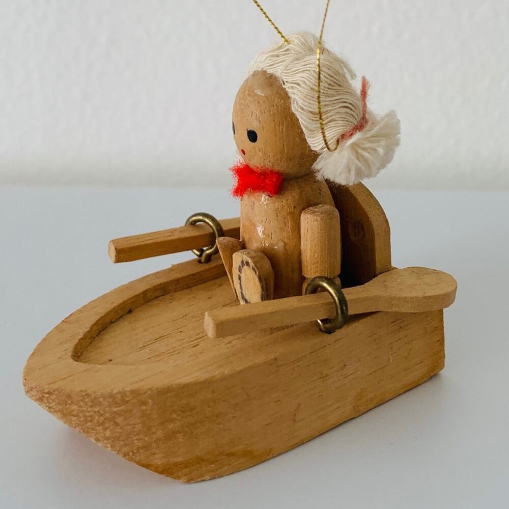 Vintage Wooden Dolly Ornament